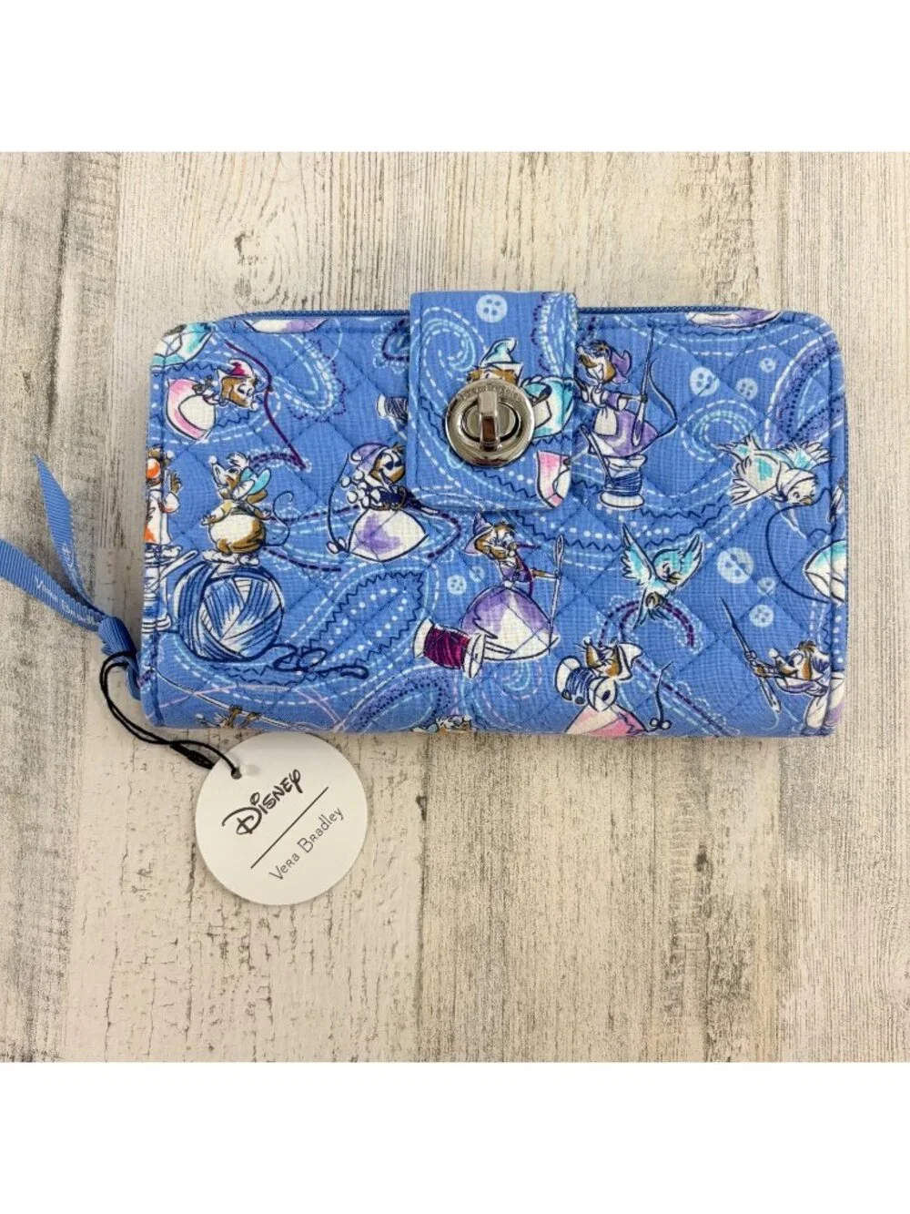 Vera Bradley RFID Turnlock Wallet Cinderella Paisley Friends NWT